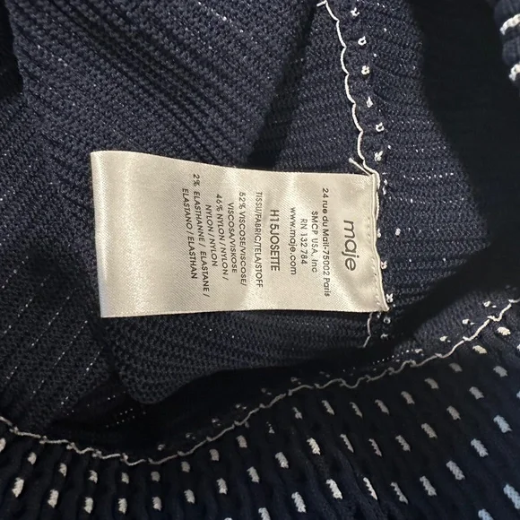 Maje Josette Jacquard Blue Skirt Mini Stretch Size 1 - Picture 3 of 4